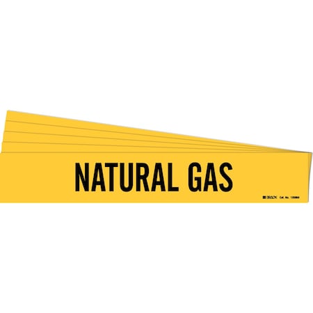 Brady NATURAL GAS Pipe Marker Style 1 Black on Yellow 1 per Card, 5 PK 105804-PK